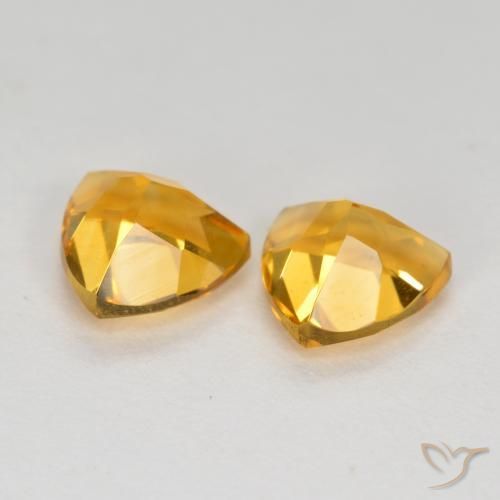 Pedras preciosas de Citrino Dourado Escuro natural de 1.44 ct, Trilhão, VVS-VS