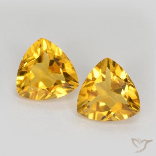 1.39ctw Natural ouro brilhante Citrino, Trilhão, VS