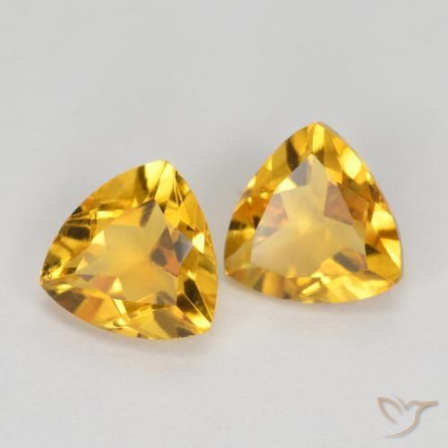 Pedras preciosas de Citrino ouro brilhante natural de 1.39 ct, Trilhão, VS
