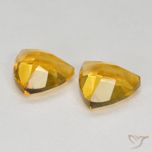 Pedras preciosas de Citrino ouro brilhante natural de 1.39 ct, Trilhão, VS