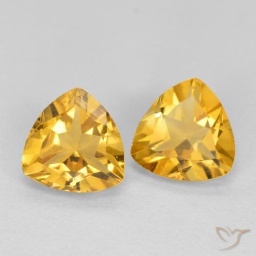Pedras preciosas de Citrino ouro médio natural de 1.22 ct, Trilhão, VVS-VS