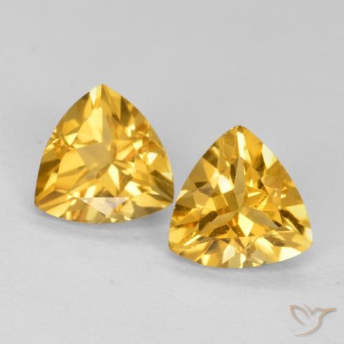1.37ctw Natural Laranja Dourada Citrino, Trilhão, VVS-VS