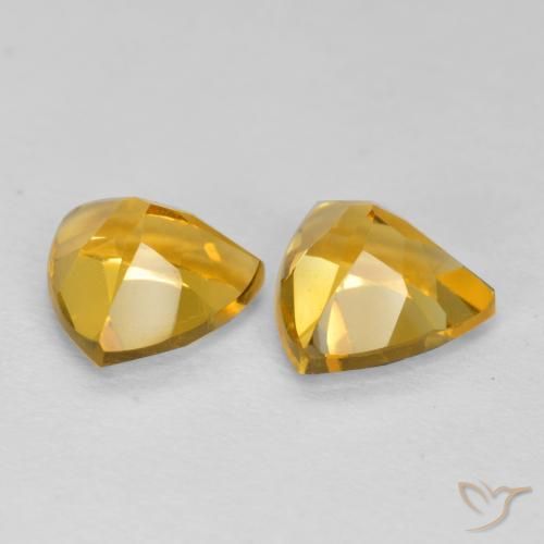 Pedras preciosas de Citrino Laranja Dourada natural de 1.37 ct, Trilhão, VVS-VS