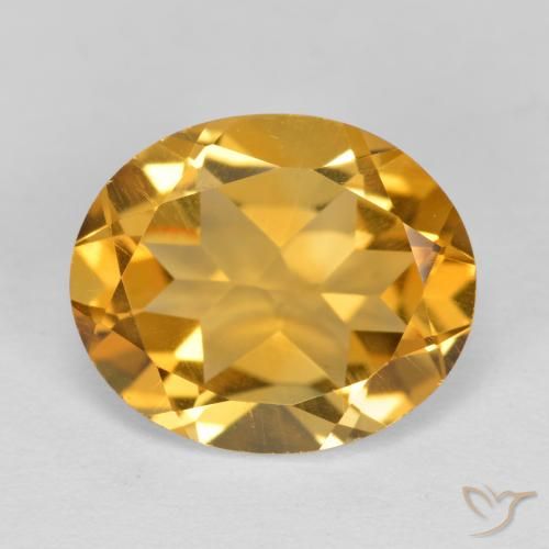 Citrino Dourado Escuro Natural 3.94ct, Corte Oval, VVS-VS