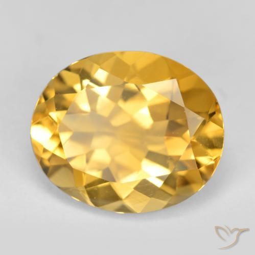 Citrino dourado natural 3,97ct, corte oval, VS