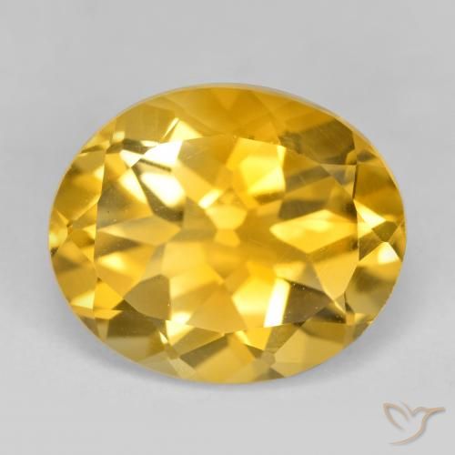 Citrino ouro brilhante Natural 4.35ct, oval, VS