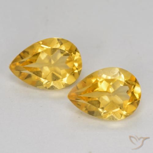 1.39ctw Natural Dourado Médio-escuro Citrino, Formato de pêra, VS