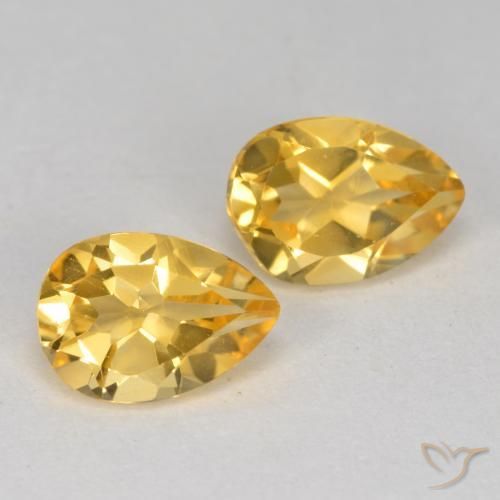Pedras preciosas de Citrino Dourado Médio-escuro natural de 1.39 ct, Formato de pêra, VS