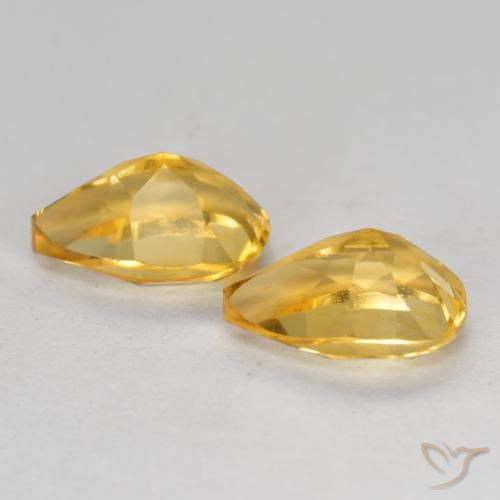 Pedras preciosas de Citrino Dourado Médio-escuro natural de 1.39 ct, Formato de pêra, VS