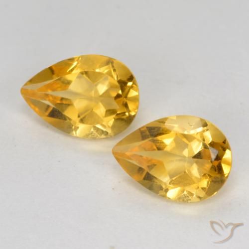 1.30ctw Natural Laranja Dourado Profundo Citrino, Formato de pêra, VS