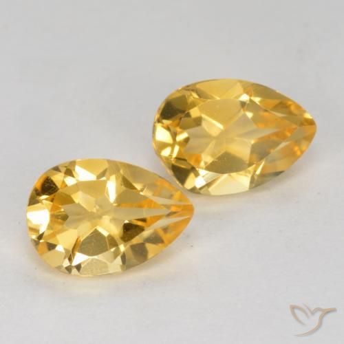 Pedras preciosas de Citrino Laranja Dourado Profundo natural de 1.30 ct, Formato de pêra, VS