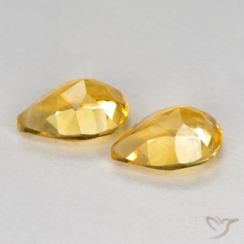 Pedras preciosas de Citrino Laranja Dourado Profundo natural de 1.30 ct, Formato de pêra, VS
