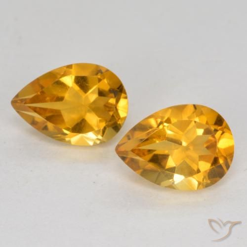1.40ctw Natural Laranja escuro-dourado Citrino, Formato de pêra, VS