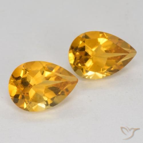 Pedras preciosas de Citrino Laranja escuro-dourado natural de 1.40 ct, Formato de pêra, VS