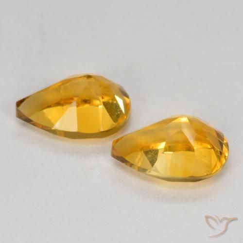 Pedras preciosas de Citrino Laranja escuro-dourado natural de 1.40 ct, Formato de pêra, VS