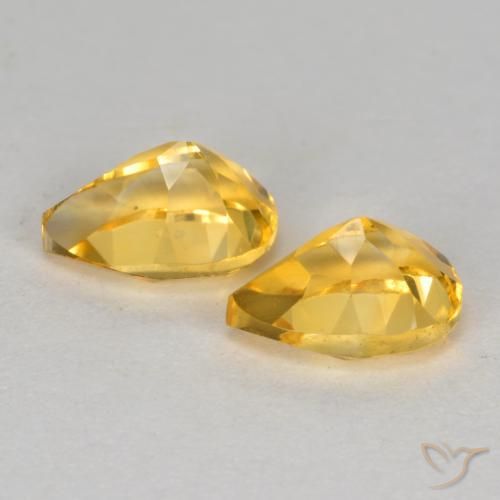 Pedras preciosas de Citrino Dourado Médio-escuro natural de 1.48 ct, Formato de pêra, VS