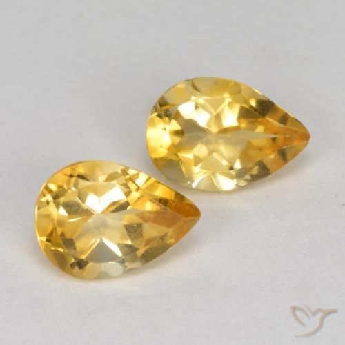 Pedras preciosas de Citrino Dourado Médio-escuro natural de 1.22 ct, Formato de pêra, VS