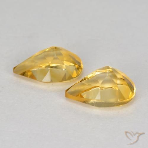 Pedras preciosas de Citrino Dourado Médio-escuro natural de 1.22 ct, Formato de pêra, VS