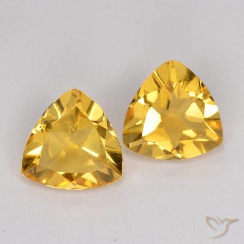 1.87ctw Natural ouro médio Citrino, Trilhão, VS