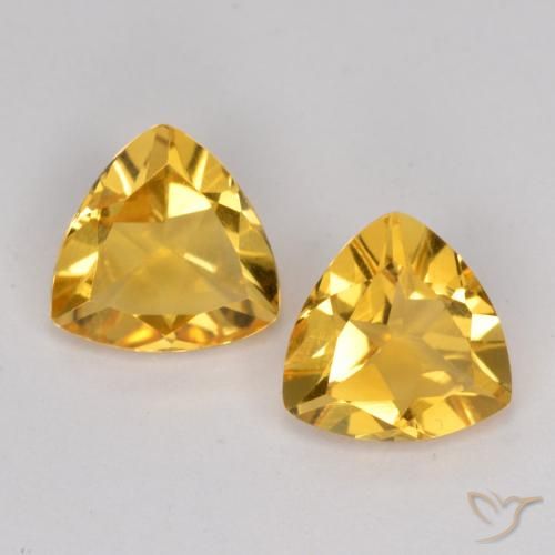 Pedras preciosas de Citrino ouro médio natural de 1.87 ct, Trilhão, VS