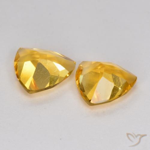 Pedras preciosas de Citrino ouro médio natural de 1.87 ct, Trilhão, VS