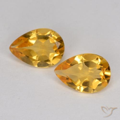 1.10ctw Natural Laranja Dourado Profundo Citrino, Formato de pêra, VS