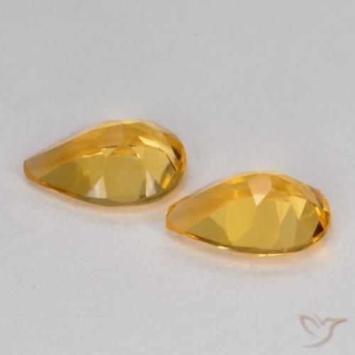 Pedras preciosas de Citrino Laranja Dourado Profundo natural de 1.10 ct, Formato de pêra, VS
