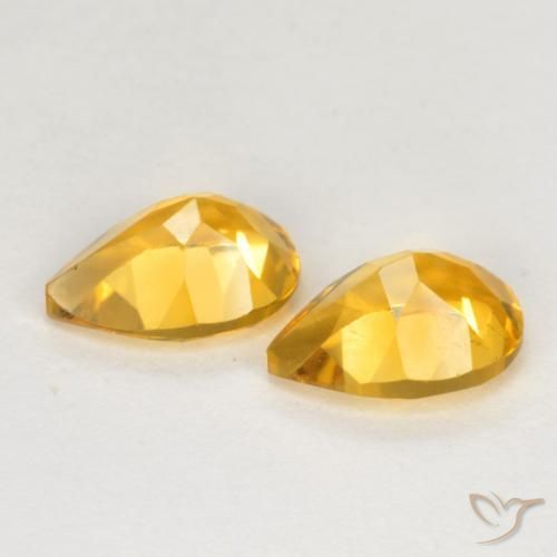 Pedras preciosas de Citrino ouro brilhante natural de 1.26 ct, Formato de pêra, VS