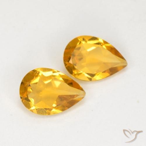 Pedras preciosas de Citrino Dourado Escuro natural de 1.17 ct, Formato de pêra, VS