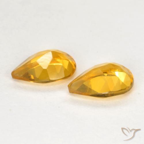Pedras preciosas de Citrino Dourado Escuro natural de 1.17 ct, Formato de pêra, VS