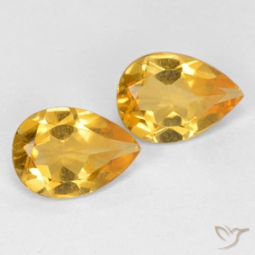 Pedras preciosas de Citrino Dourado Escuro natural de 1.14 ct, Formato de pêra, VS