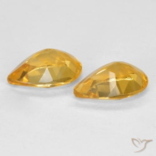 Pedras preciosas de Citrino Dourado Escuro natural de 1.14 ct, Formato de pêra, VS