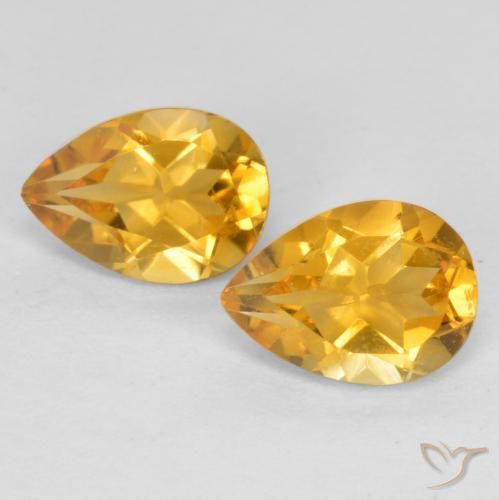 1.31ctw Natural Laranja Dourado Profundo Citrino, Formato de pêra, VS