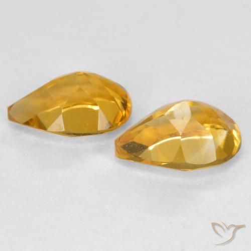 Pedras preciosas de Citrino Laranja Dourado Profundo natural de 1.31 ct, Formato de pêra, VS