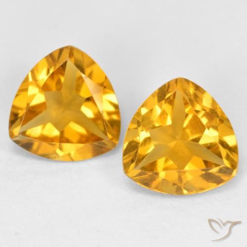 2.03ctw Natural Dourado Escuro Citrino, Trilhão, VS