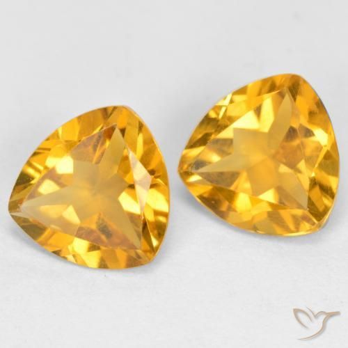 Pedras preciosas de Citrino Dourado Escuro natural de 2.03 ct, Trilhão, VS