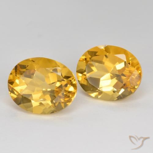 Pedras preciosas de Citrino Dourado Médio-escuro natural de 7.66 ct, oval, VVS-VS