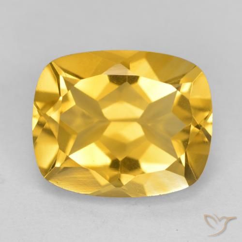 3.66ct Natural Laranja Dourada Citrino, Almofada, VVS-VS
