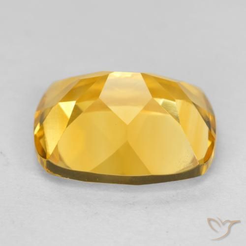 Citrino Laranja Dourada Natural 3.66ct, Almofada, VVS-VS