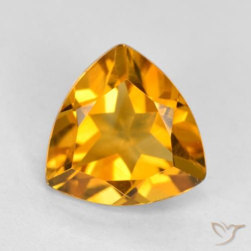 1.16ct Natural Laranja Profundo-Ouro Citrino, Trilhão, VVS-VS