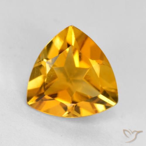 1.11ct Natural Laranja escuro-dourado Citrino, Trilhão, VVS-VS