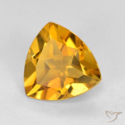 Citrino Laranja escuro-dourado Natural 1.11ct, Trilhão, VVS-VS