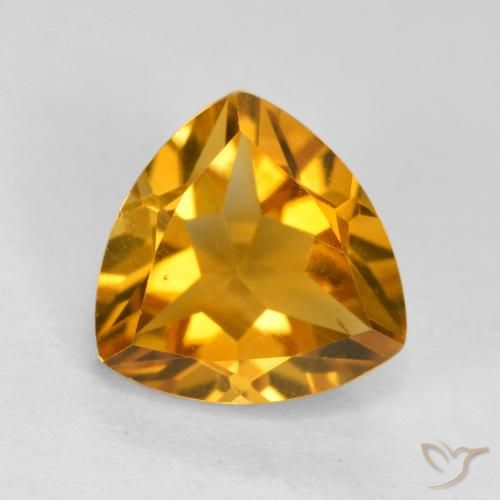 1.16ct Natural Laranja-Ouro Citrino, Trilhão, VVS-VS