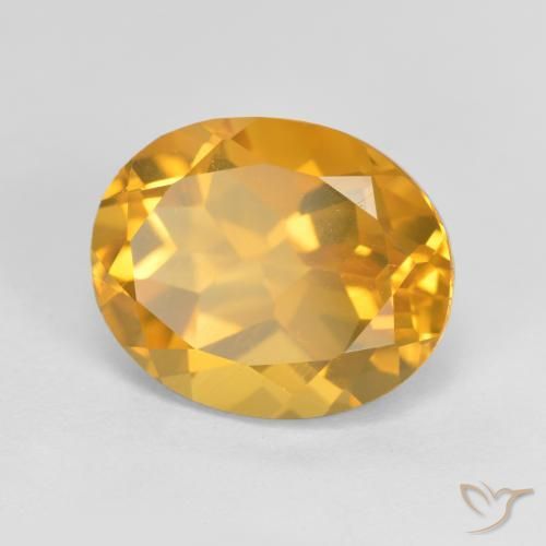 Citrino Laranja-dourado médio-claro Natural 3.54ct, oval, VVS-VS