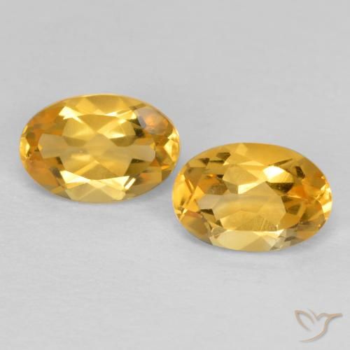 0.82ctw Natural Laranja Dourado Profundo Citrino, oval, VVS-VS