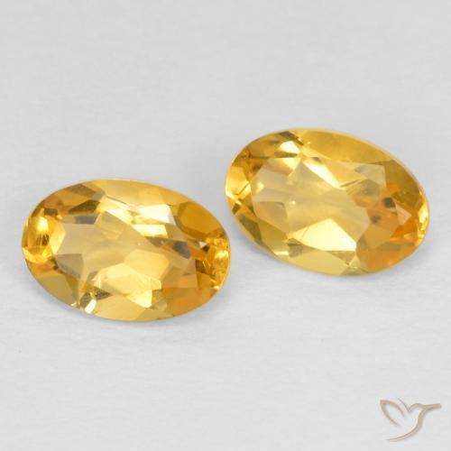 Pedras preciosas de Citrino Dourado Médio-escuro natural de 0.80 ct, oval, VVS-VS