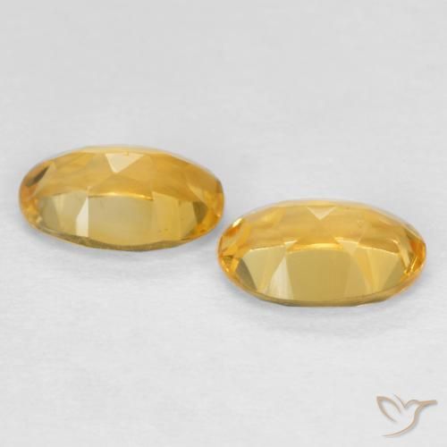 Pedras preciosas de Citrino Dourado Médio-escuro natural de 0.80 ct, oval, VVS-VS
