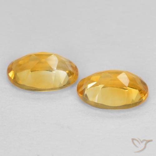 Pedras preciosas de Citrino Dourado Médio-escuro natural de 0.84 ct, oval, VS