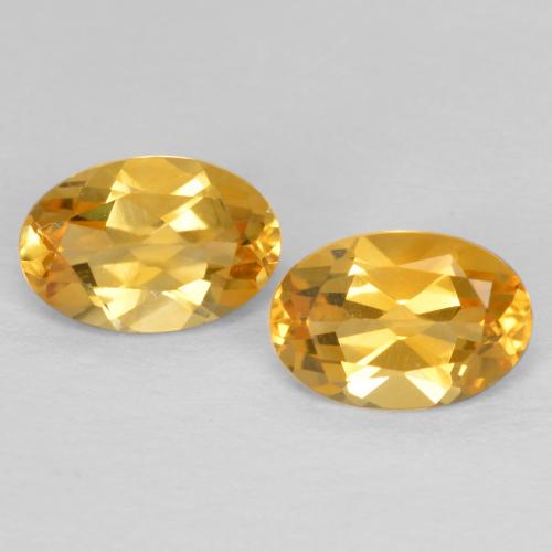 Pedras preciosas de citrino dourado natural de 0,83 ct, corte oval, VVS-VS