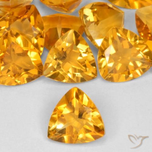 1.00ct Natural Laranja Profundo-Ouro Citrino, Trilhão, VVS-VS